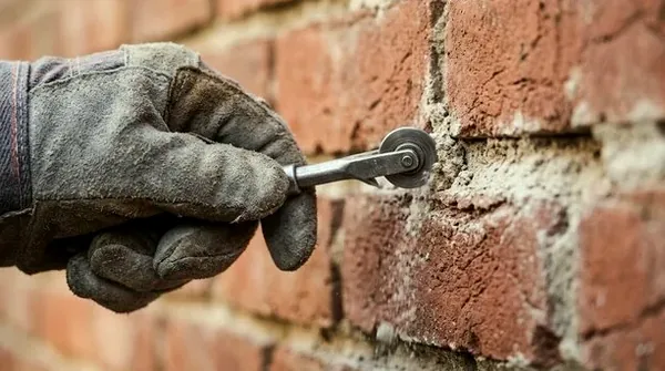 Repointing joints on old brick in Thomasville