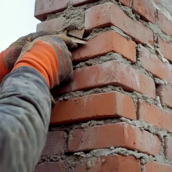 Tuckpointing a chimney in Greensboro